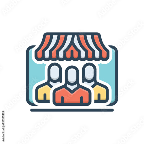 Color illustration icon for customers