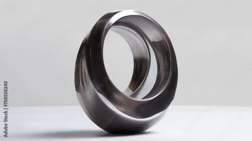 The smooth and polished curves of a magnetic spiral sculpture captivate with their graceful and hypnotic movement reminiscent of a dancer frozen in time. Its refined and alluring The smooth and polished curves of a magnetic spiral sculpture captivate with their graceful and hypnotic movement reminiscent of a dancer frozen in time. Its refined and alluring