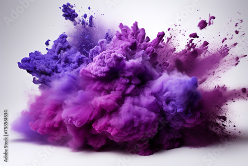  Generative ai bright purple lilac Holi paint color powders 