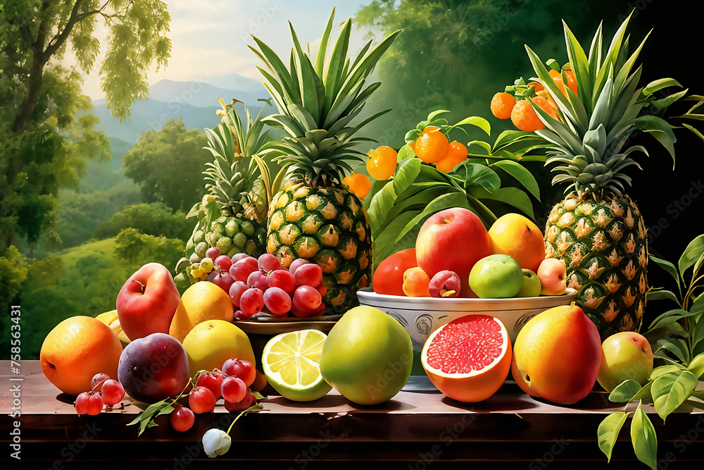 various fruits. Generative AI. various fruits. Generative AI.