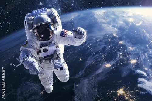 An image with an astronaut floating in space.