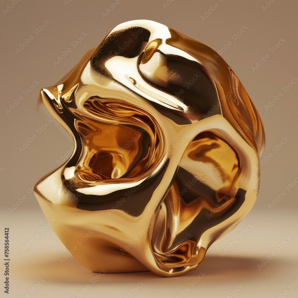 The elegant shapes formed by the molten gold as it cools and solidifies