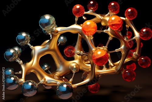 Depict the complex organization of atoms within a molecule photo