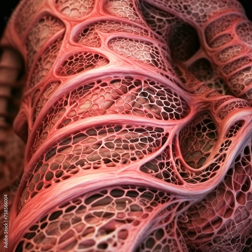 A detailed depiction of the intricate layers of human skin