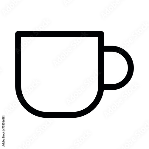 black vector cup icon on white background