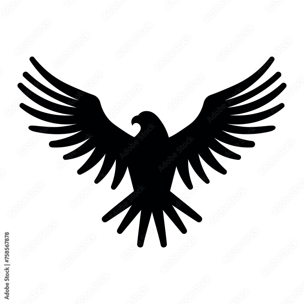 black vector eagle icon on white background black vector eagle icon on white background