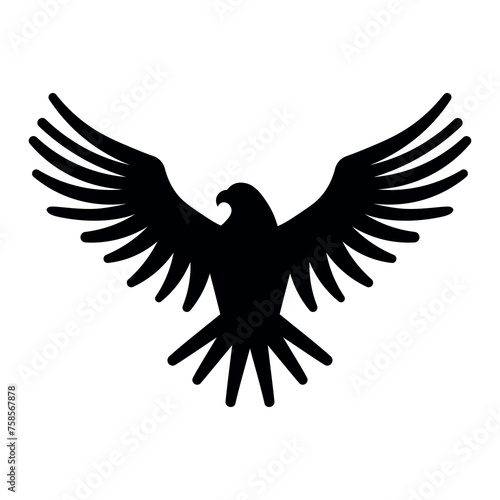 black vector eagle icon on white background