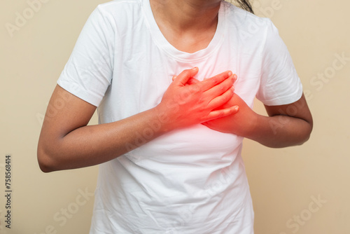 imitative representation of hearth or chest pain. 