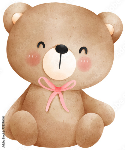 Cute teddy bear cartoon illustration © Ankochan Studio