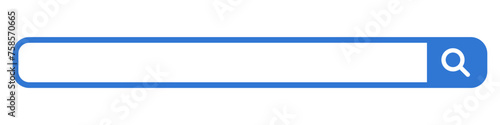 Blue search bar. Internet search box. Vector.