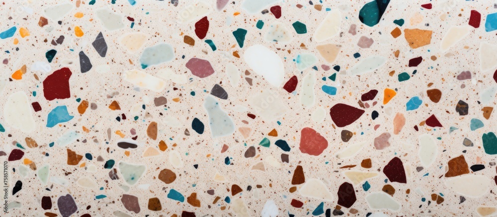 A close up of a vibrant pink terrazzo surface with a unique circle pattern, resembling a piece of art. The magenta hues add a pop of color to any fashion accessory or event A close up of a vibrant pink terrazzo surface with a unique circle pattern, resembling a piece of art. The magenta hues add a pop of color to any fashion accessory or event