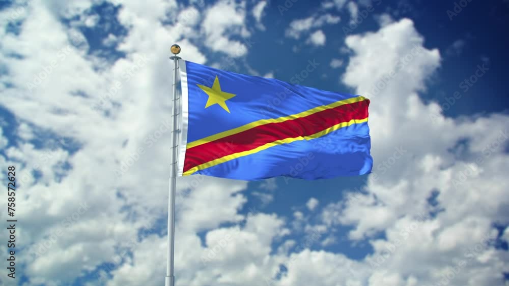 Congo Democratic Republic Flag Realistic Waving 4k Congo Democratic Republic Flag Realistic Waving 4k