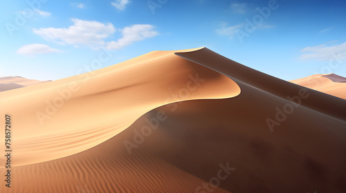 Infinite Sands: A Majestic View of Endless Sand Dunes Kissing the Azure Sky