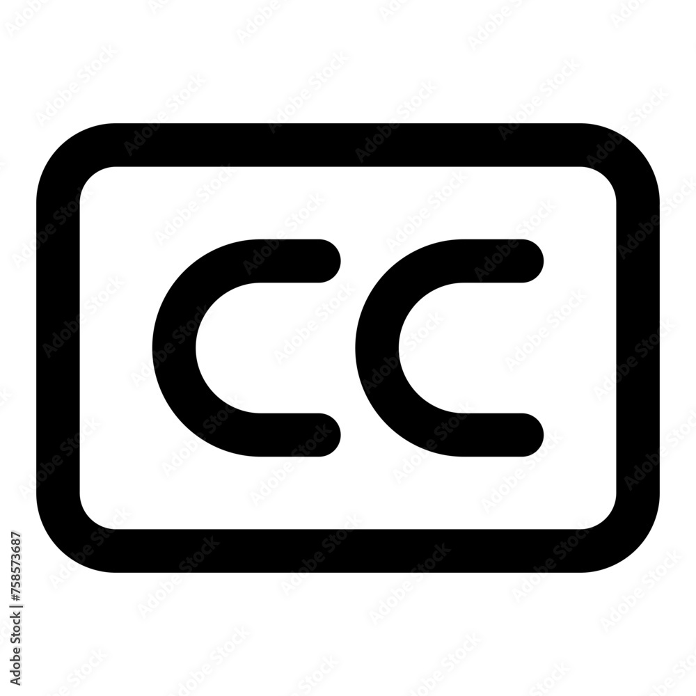 Closed caption icon in outline style. Simple subtitle vector illustration — pixel-perfect icon. Closed caption icon in outline style. Simple subtitle vector illustration — pixel-perfect icon.