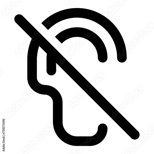 Ear deaf icon in outline style. Simple ANOTHERSYNONYMNAME vector illustration — pixel-perfect icon.