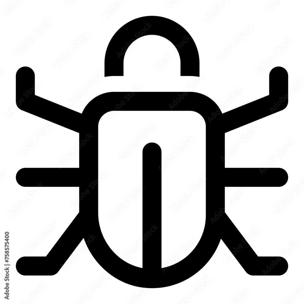 Bug icon in line vector style Bug icon in line vector style