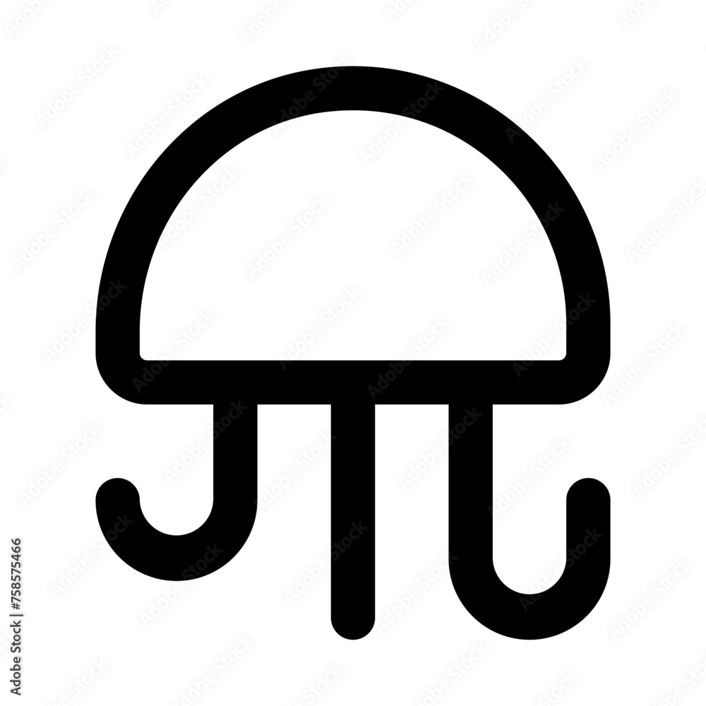 Jellyfish icon in line vector style Jellyfish icon in line vector style