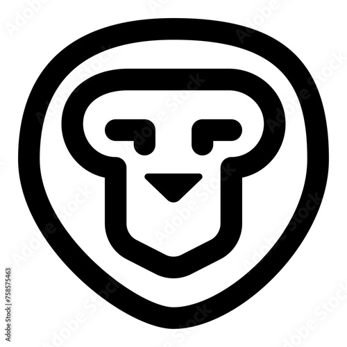 Lion head icon in line vector style photo