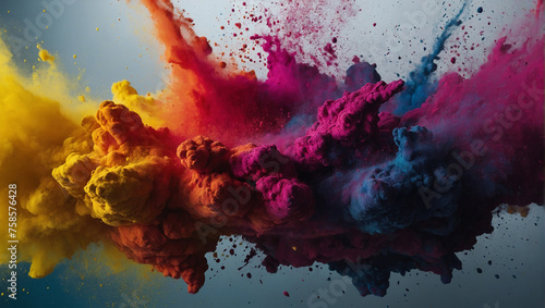 An explosion of colored powder Background