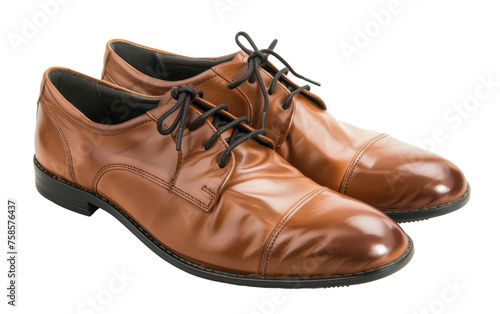 Men's Leather Shoes for the Office isolated on transparent Background