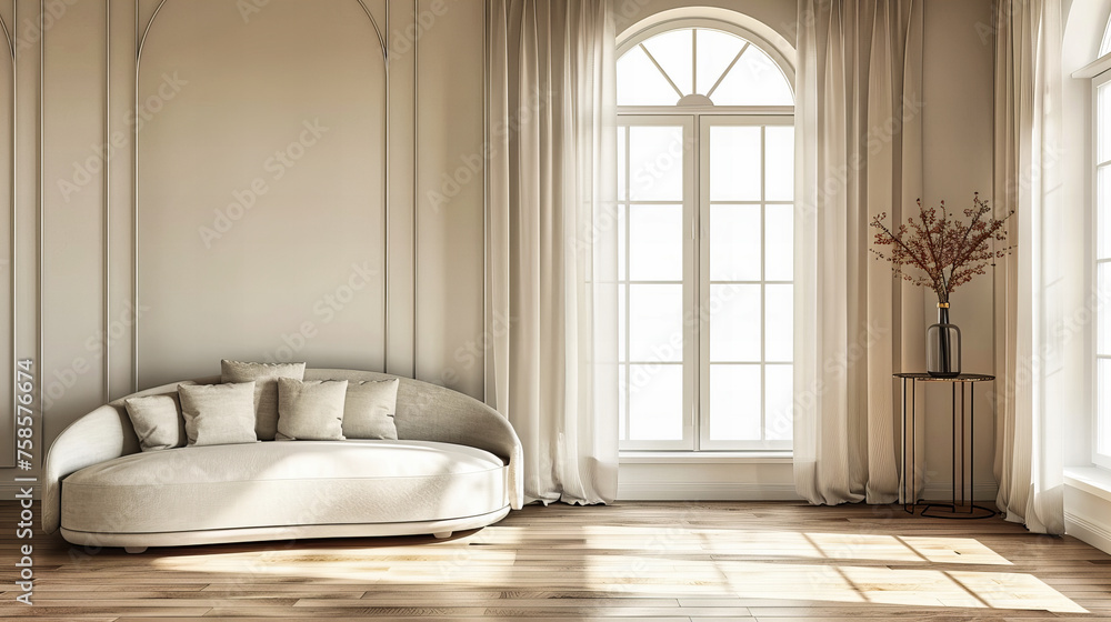 Elegant Modern Room with Bright Windows and Stylish Decor, Creating a Comfortable and Chic Space for Living and Relaxation Elegant Modern Room with Bright Windows and Stylish Decor, Creating a Comfortable and Chic Space for Living and Relaxation