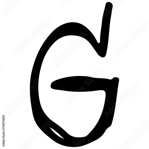 English alphabet G 3 cute on a white background, vector illustration.