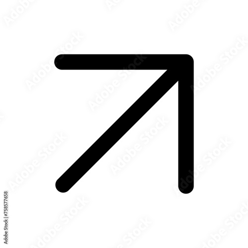 Up right arrow icon in outline style. Simple direction symbol vector illustration — pixel-perfect icon.