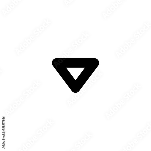 Free Download Down icon in outline style. Simple direction symbol vector illustration — pixel-perfect icon. - GFXLoad