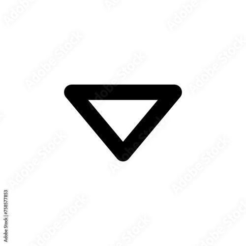 Free Download Down icon in outline style. Simple direction symbol vector illustration — pixel-perfect icon. - GFXLoad