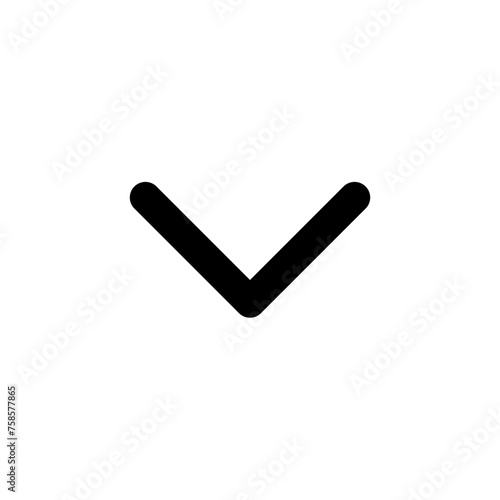 Chevron down icon in outline style. Simple direction symbol vector illustration — pixel-perfect icon.