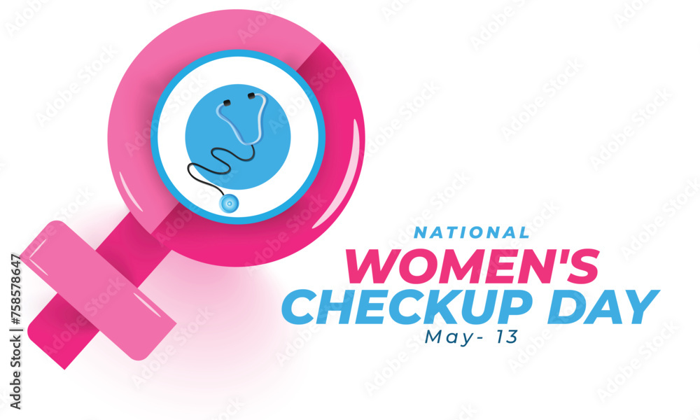National Women's checkup day. background, banner, card, poster, template. Vector illustration.