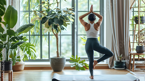 Wellness Retreat: Woman in Yoga Poses