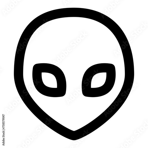 Alien icon in outline style. Simple extraterrestrial vector illustration — pixel-perfect icon.