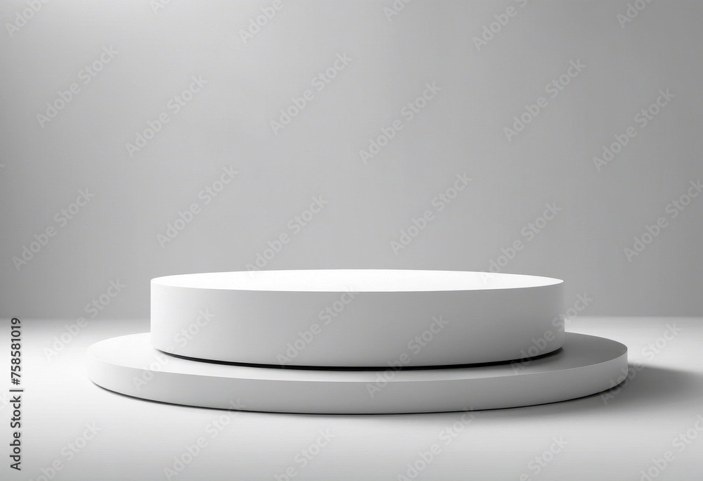 3d rendering scene with composition empty white pedestal podium 3d rendering scene with composition empty white pedestal podium