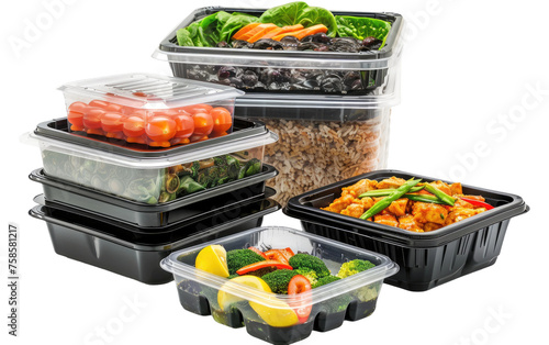 Food Packaging: Plastic Containers isolated on transparent Background