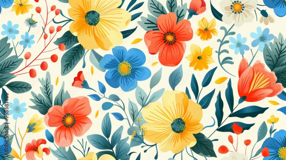 Seamless floral pattern with abstract elegance Seamless floral pattern with abstract elegance