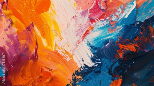 Explosion of Color  Embracing the Vivid Symphony of Abstract Acrylic Painting  Unleashing Dynamic Splashes and Swirls  Invoking a Mesmerizing Display of Creativity and Energy