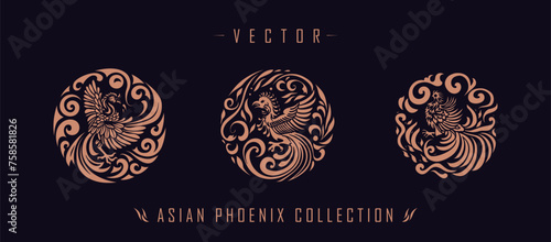 Asian traditional phoenix pattern ancient Chinese phoenix