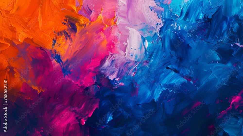 Explosion of Color: Mesmerizing Abstract Acrylic Painting with Vibrant Splashes and Swirls, Creating an Enchanting Display of Creativity, Energy, and Dynamic Visual Symphony