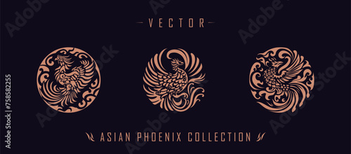 Asian traditional phoenix pattern ancient Chinese phoenix
