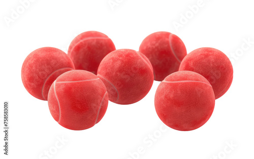 Crimson Tennis Balls isolated on transparent Background