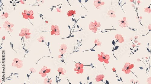 A seamless floral pattern in modern format that is trendy