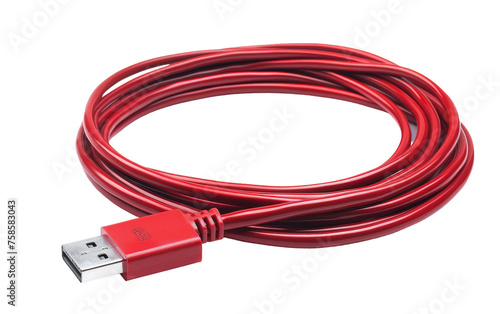 Crimson USB Connector isolated on transparent Background