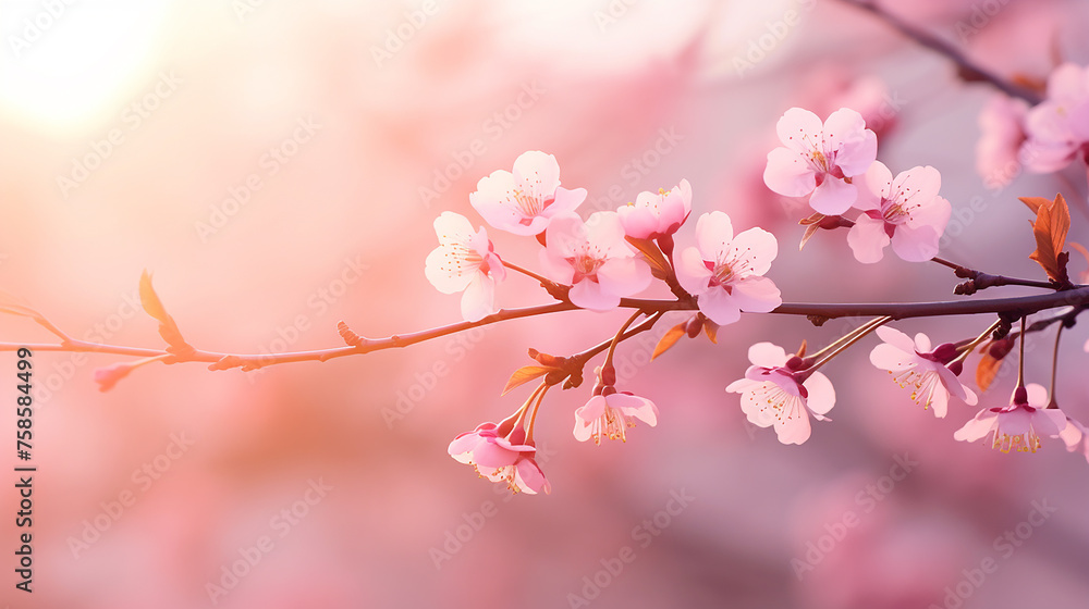 pink cherry tree blossom flowers in spring pink cherry tree blossom flowers in spring