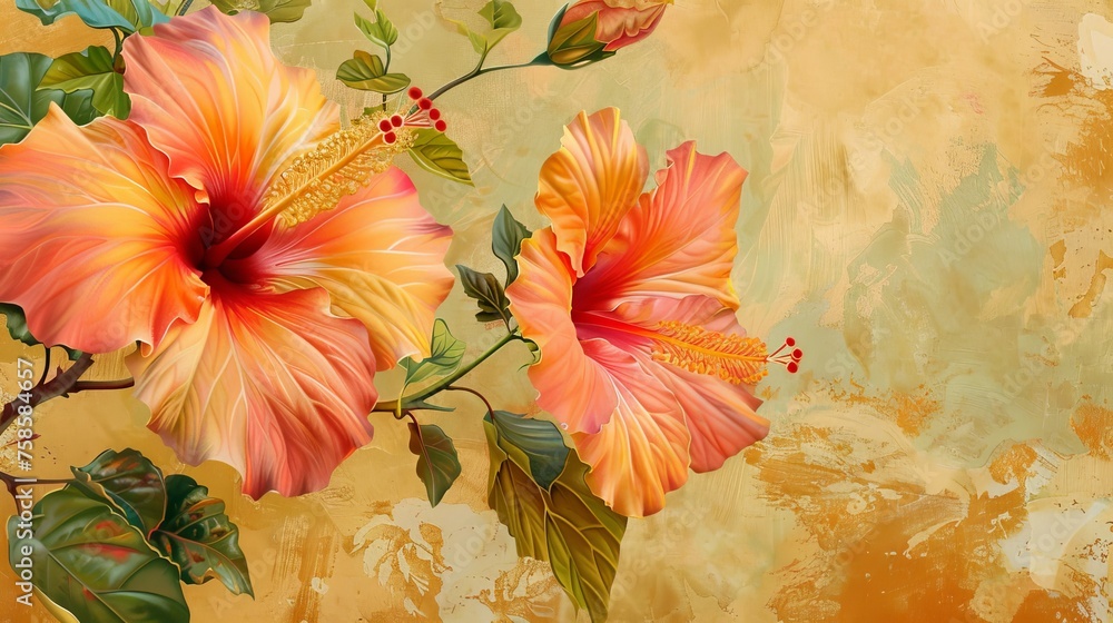 The hibiscus, an object, a painting