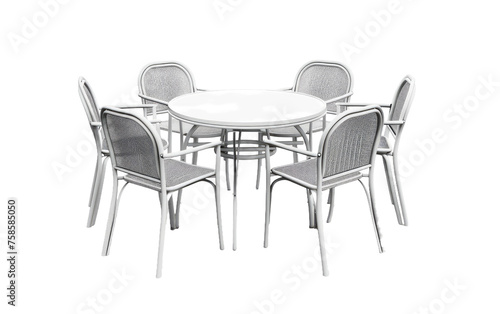 Konstfotografi Arrangement of Tables and Chairs isolated on transparent Background