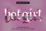 Hot girl editable text effect. Vintage girl text style