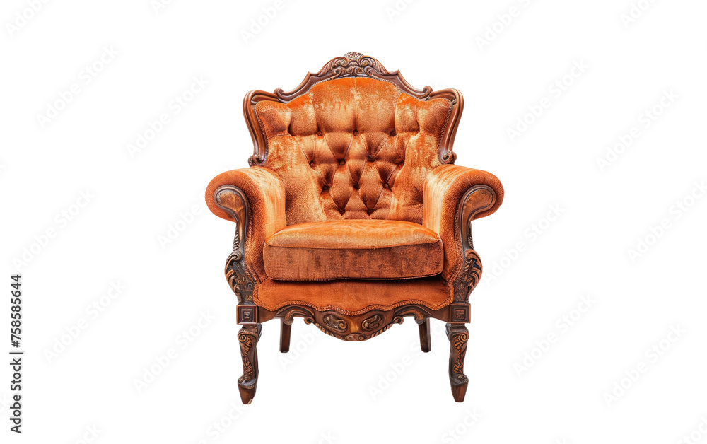 Classic Chair with Cloth Seating isolated on transparent Background Classic Chair with Cloth Seating isolated on transparent Background