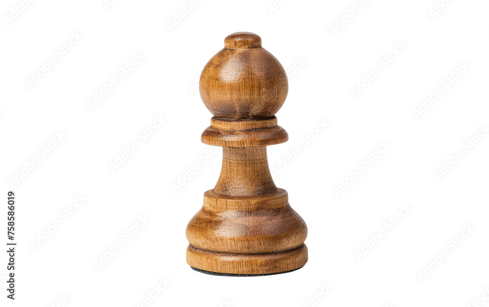 Chess Piece Crafted from Wood isolated on transparent Background