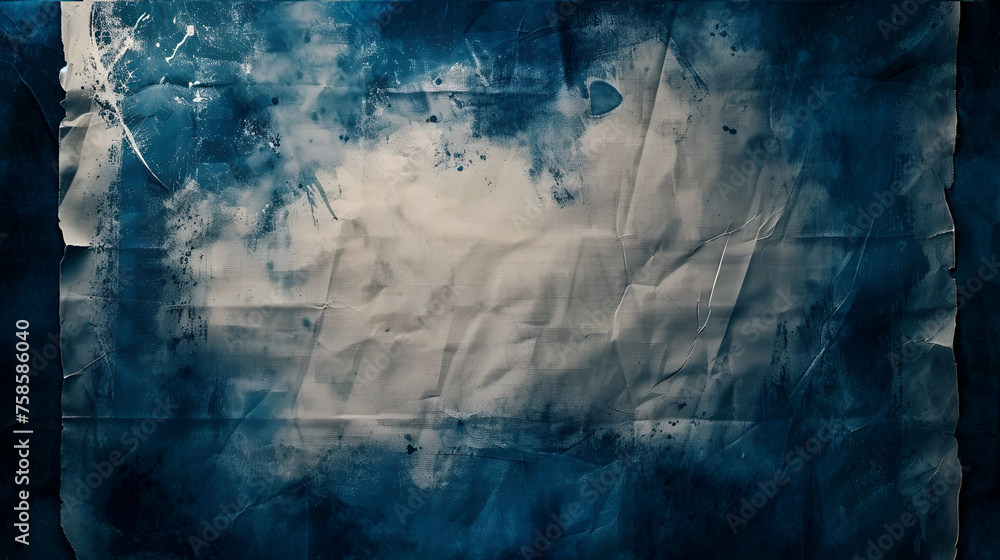 Textured Old Blue and White Cloud Theme Parchment Background